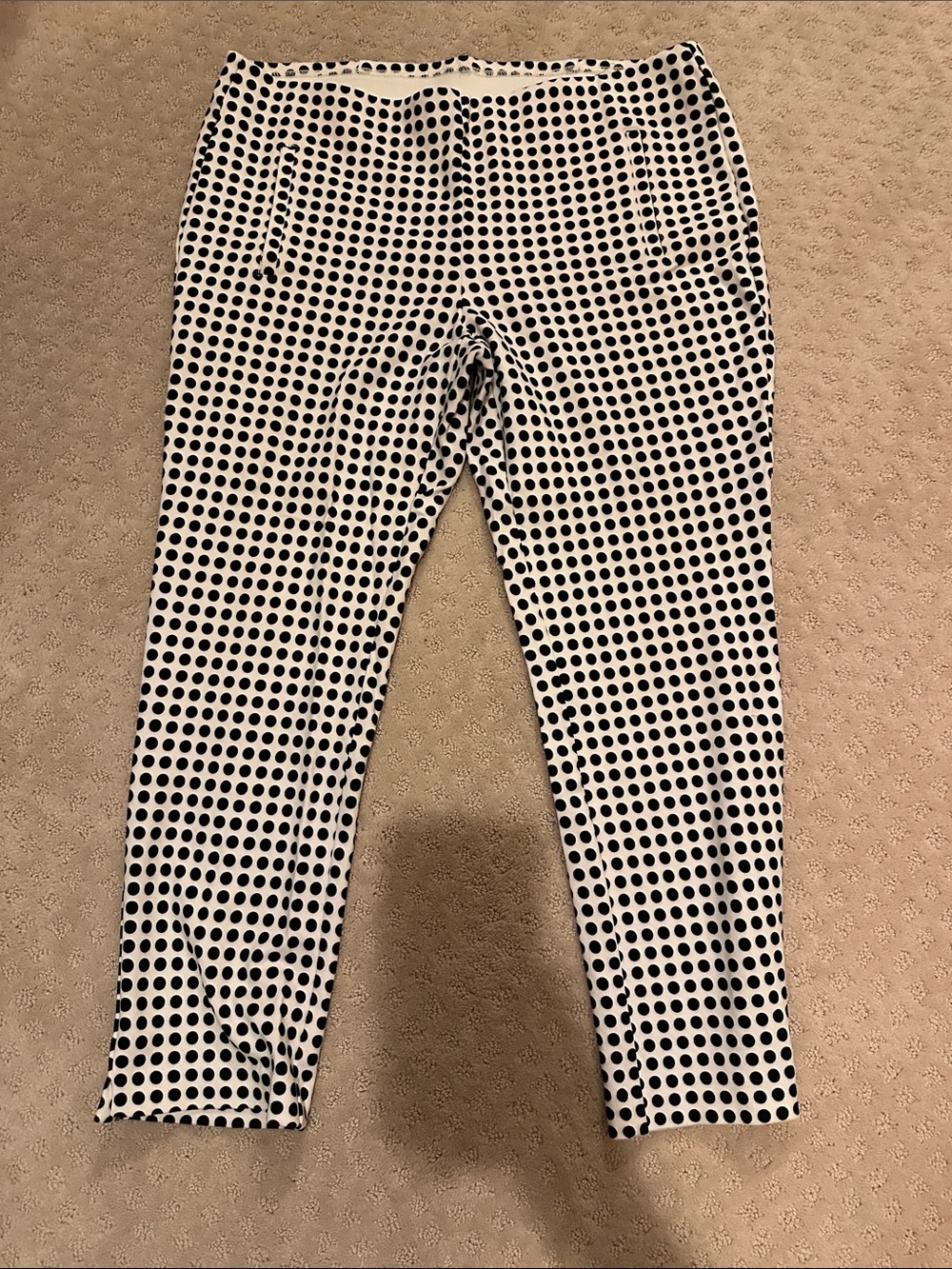 Chico's White and Black Polka Dot Pants.  Chico Size 2 Petite